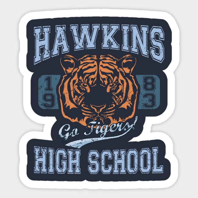 Stranger Things Tee - Go Tigers! Sticker by KennefRiggles